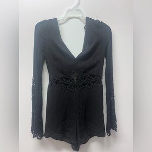 Material Girl Black Lace Detail Blouse